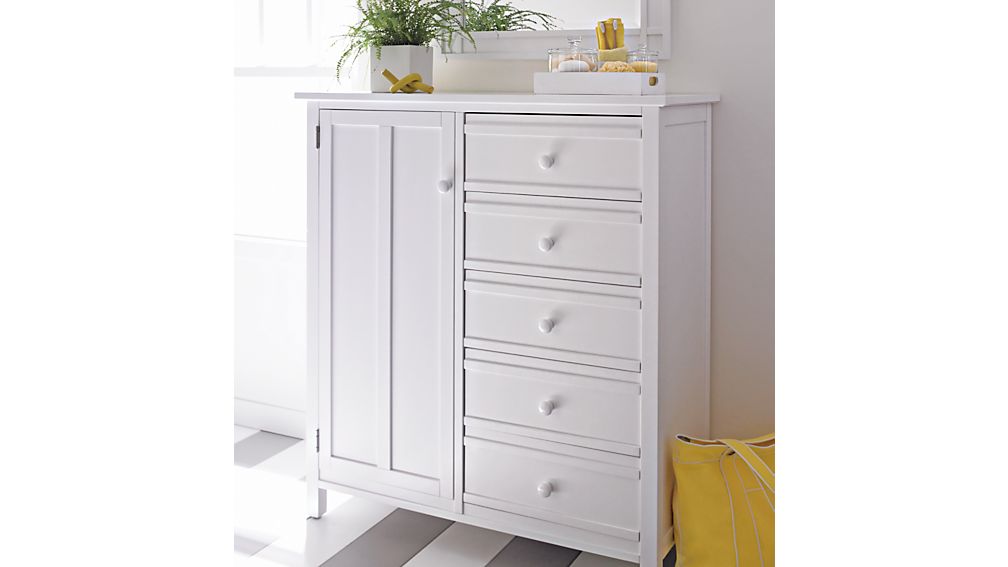 Brighton White Wardrobe in Armoires Crate and Barrel
