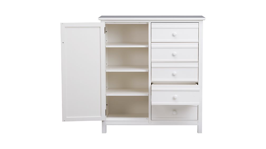 Brighton White Wardrobe in Armoires Crate and Barrel