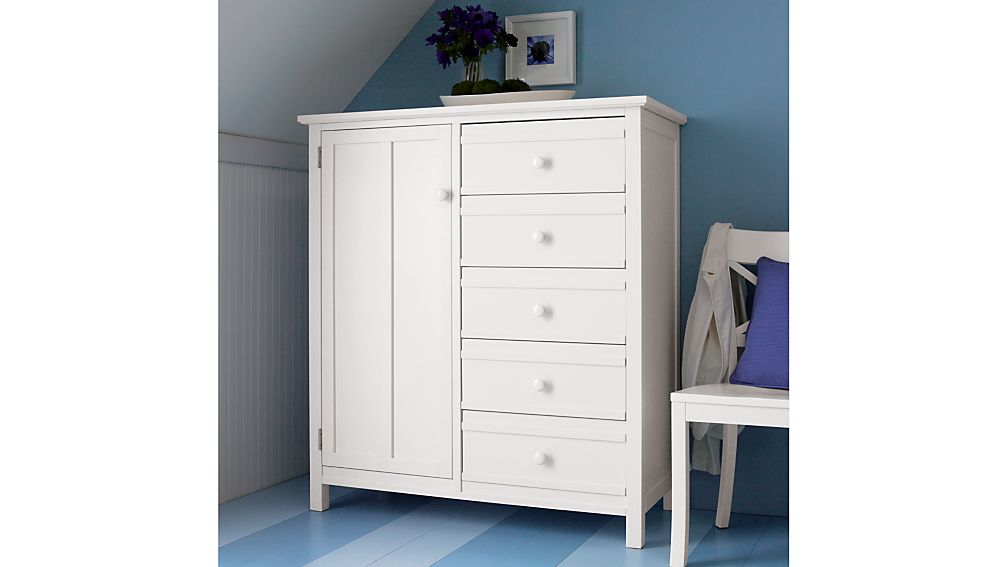 Brighton White Wardrobe in Armoires Crate and Barrel