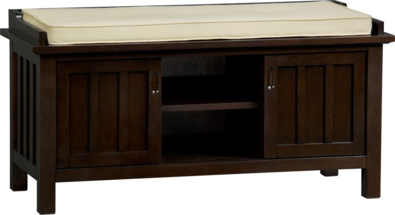 Brighton Coffee Storage Bench with Natural Cushion