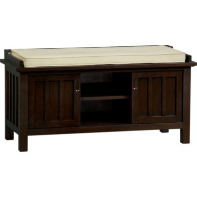 Brighton Coffee Storage Bench with Natural Cushion
