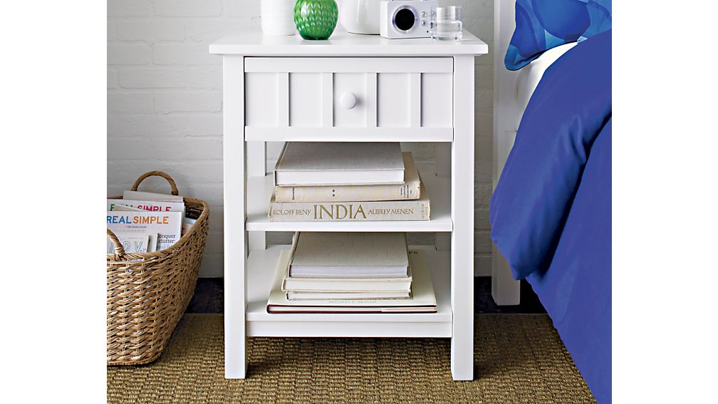 Brighton White Nightstand in Nightstands Crate and Barrel