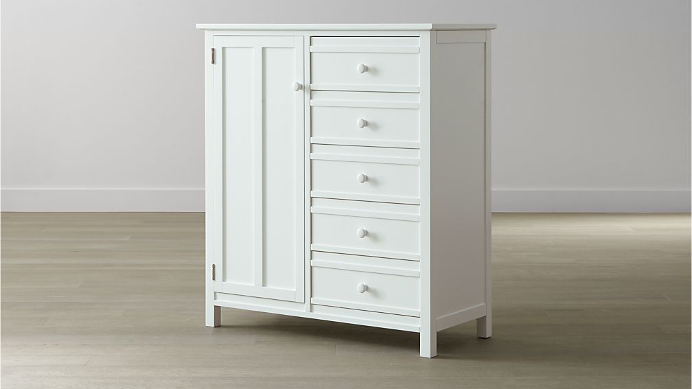Brighton White Wardrobe in Armoires Crate and Barrel