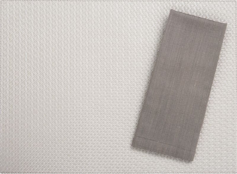 Bristol Warm Silver-Bronze Placemat and Lustre Silver Napkin