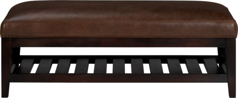 Brody Leather Rectangle Ottoman