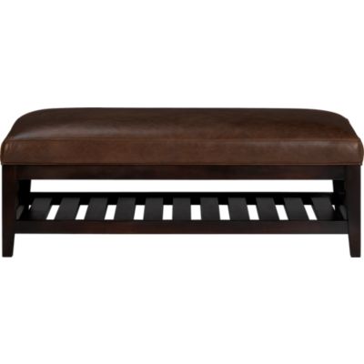 Brody Leather Rectangle Ottoman