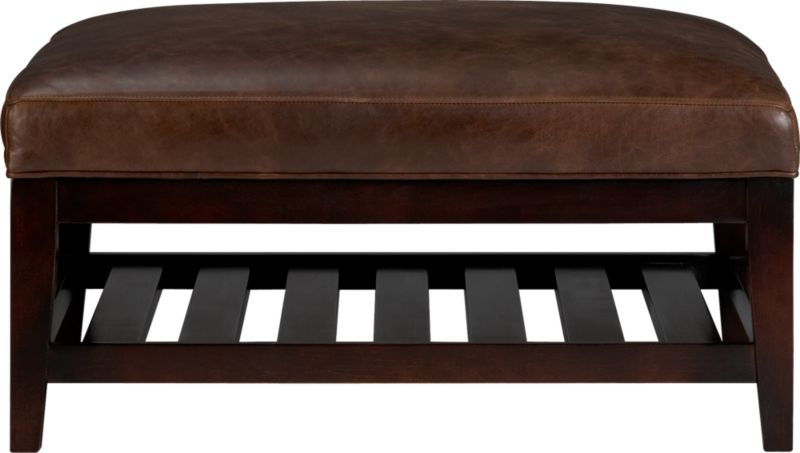 Brody Leather Square Ottoman