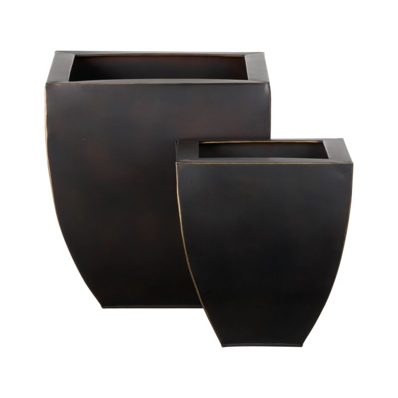 Bronze Tapered Planters Set of Two