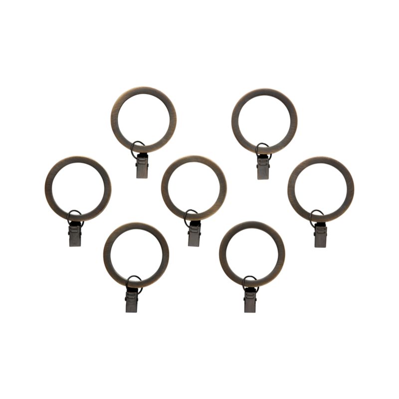 Bronze Curtain Rings Set of Seven