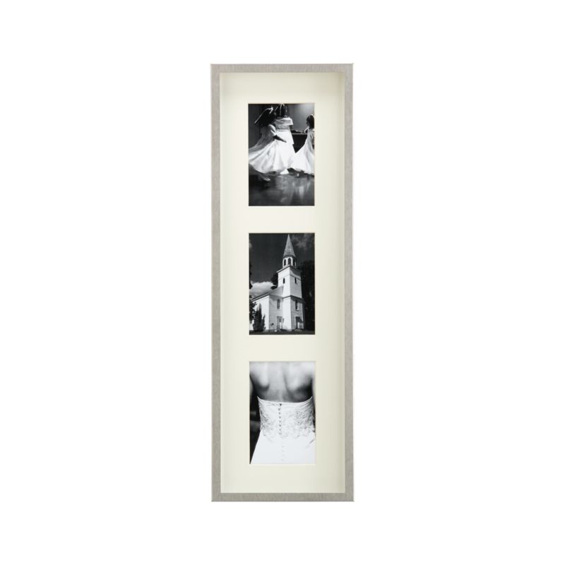 Brushed Silver Triple 4x6 Wall Frame