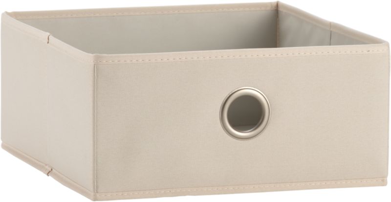 Low Buff Tote with Grommet. 13.75"Wx14.75"Dx6.25"H