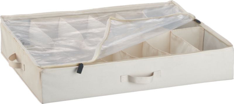 Buff Underbed Storage Bin with Removable Divider