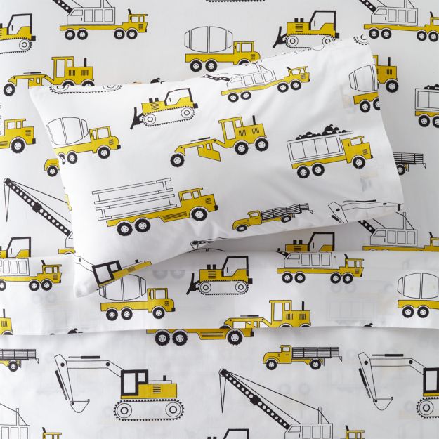 Construction Toddler Sheets + Reviews Crate and Barrel