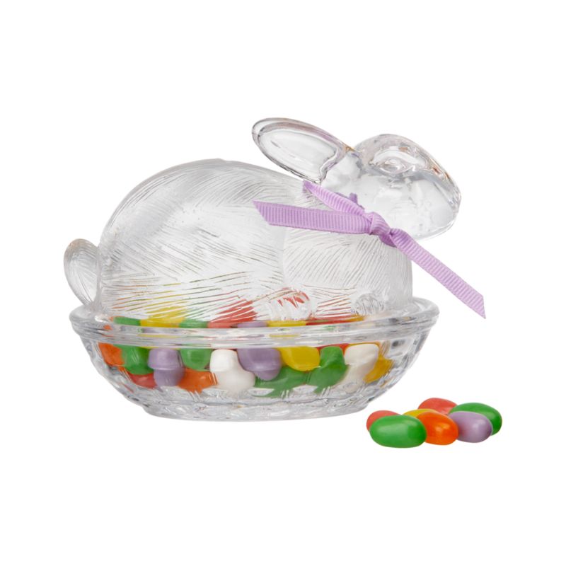 Clear Glass Bunny with Jelly Beans
