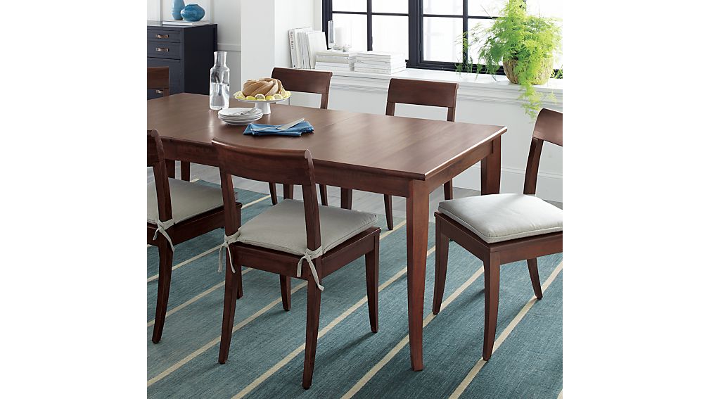 Cabria Honey Brown Wood Dining Chair and Cushion | Crate and Barrel