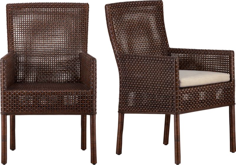 Cabria Honey Brown Woven Arm Chair and Natural Cushion