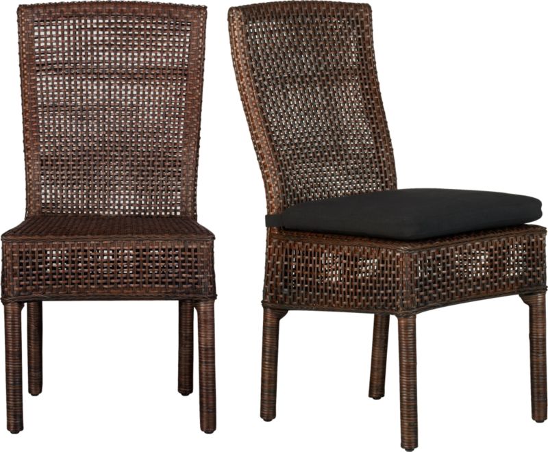 Cabria Honey Brown Woven Side Chair and Cushion