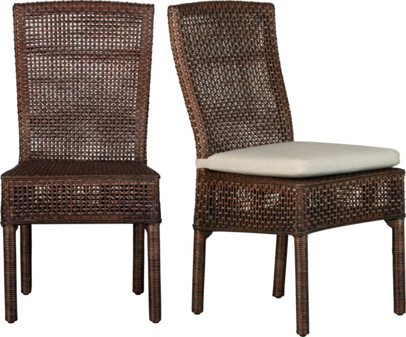 Cabria Honey Brown Woven Side Chair and Cushion