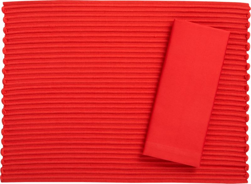 Caden Flame Placemat and Cotton Flame Napkin