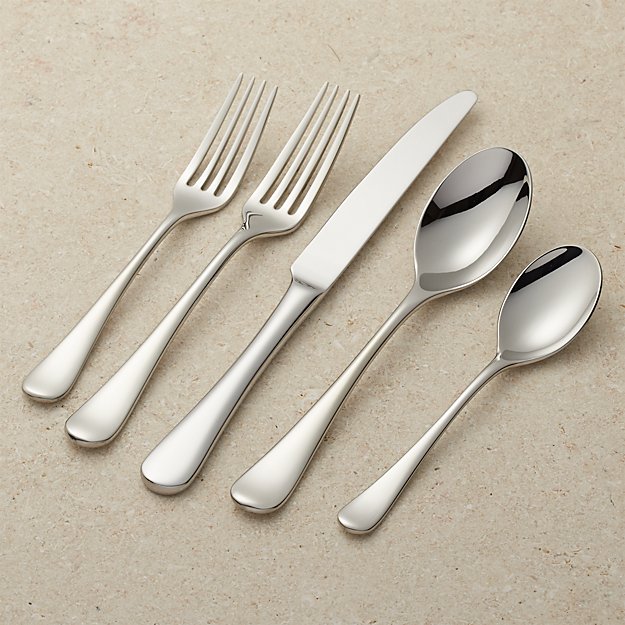 Caesna Mirror 5Piece Flatware Place Setting Crate and Barrel