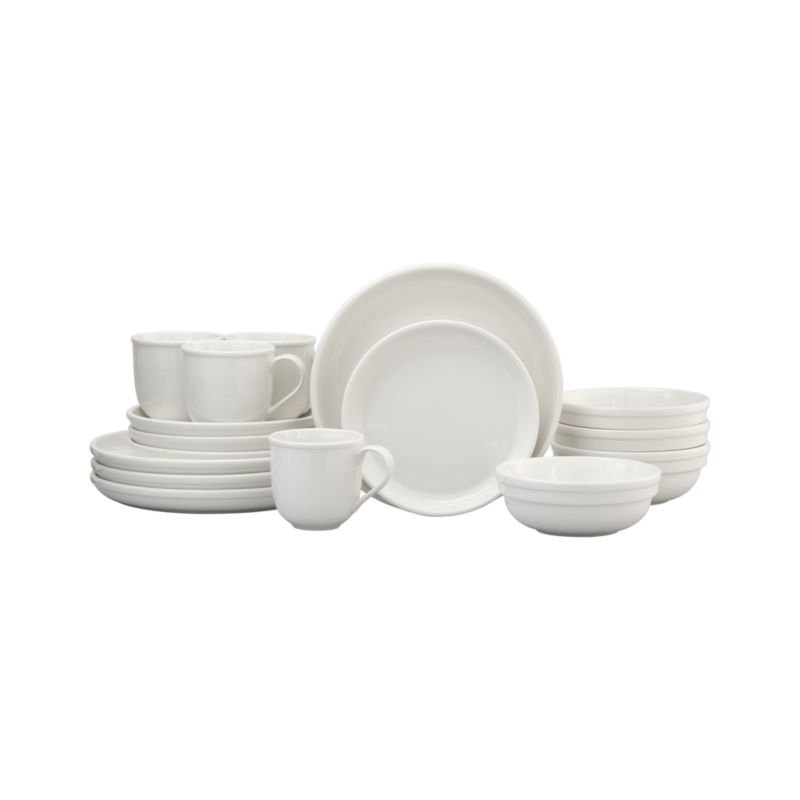 16-Piece Set: four each of dinner plate, salad plate, 6.5" dia. bowl and mug.