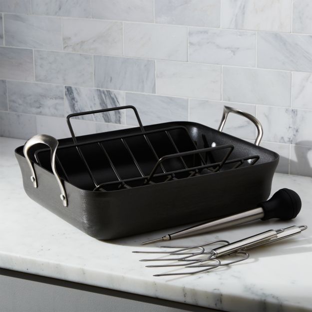 NonStick Calphalon Roasting Pan + Reviews Crate and Barrel