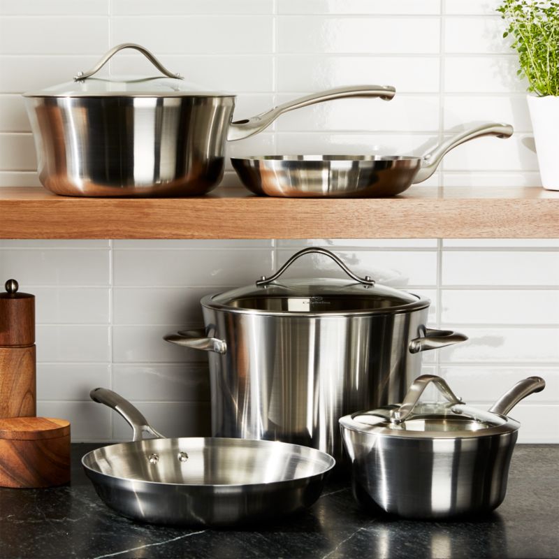 Calphalon Contemporary ™ Stainless 8-Piece Cookware Set with Double Bonus
