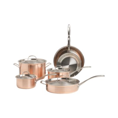 Calphalon Pots  Pans on Calphalon Tri Ply Copper 10 Piece Cookware Set With Double Bonus  449