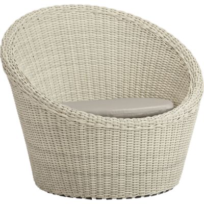 Calypso White Swivel Lounge Chair with Sunbrella® Stone Cushion
