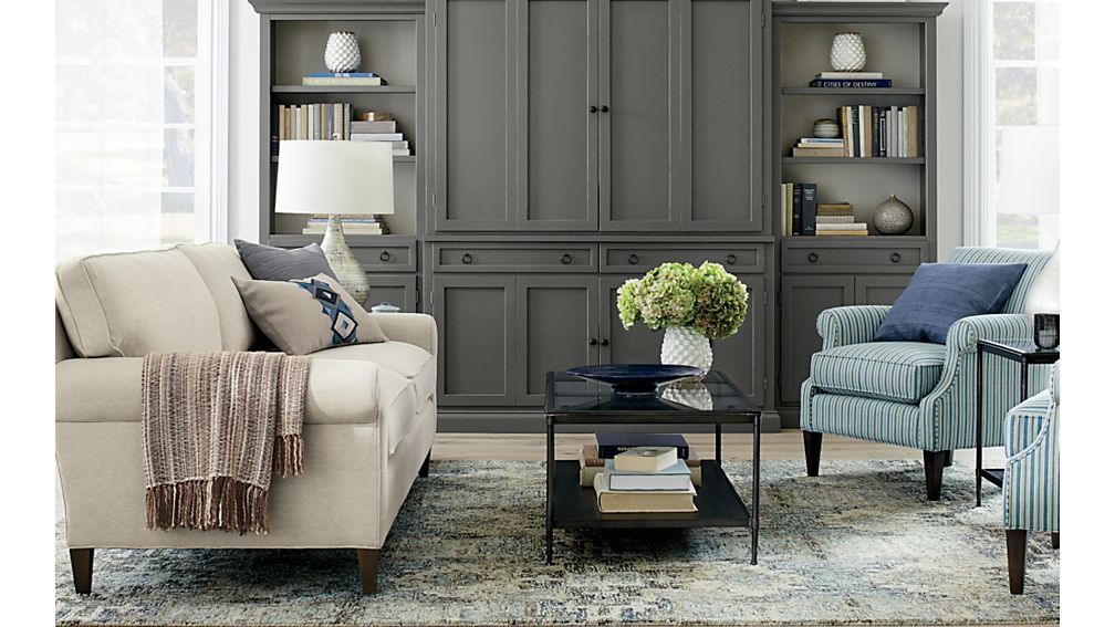 Cameo 2Piece Grey Entertainment Center Crate and Barrel