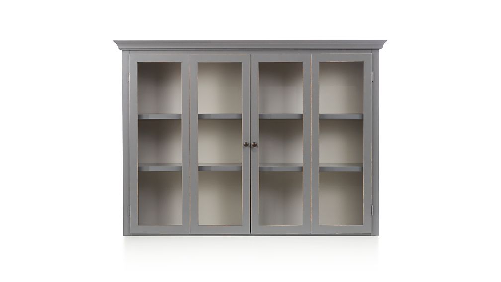 Cameo Grey Modular Hutch with Glass Doors Crate and Barrel
