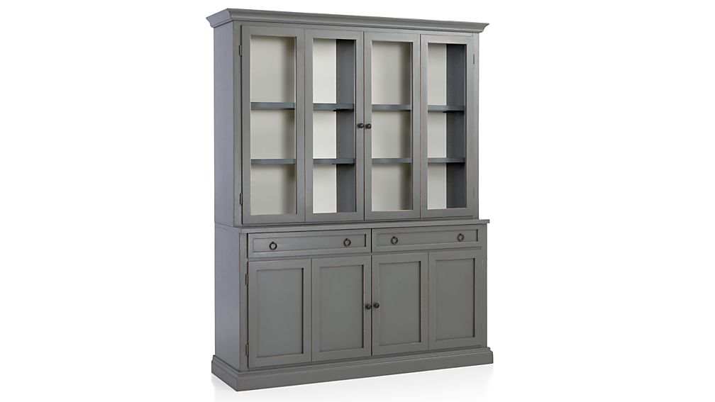 Cameo 2Piece Grey Glass Door Wall Unit Crate and Barrel