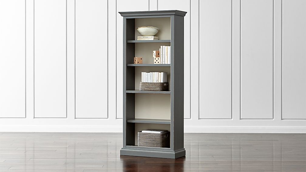 Cameo Grey Open Bookcase Crate and Barrel