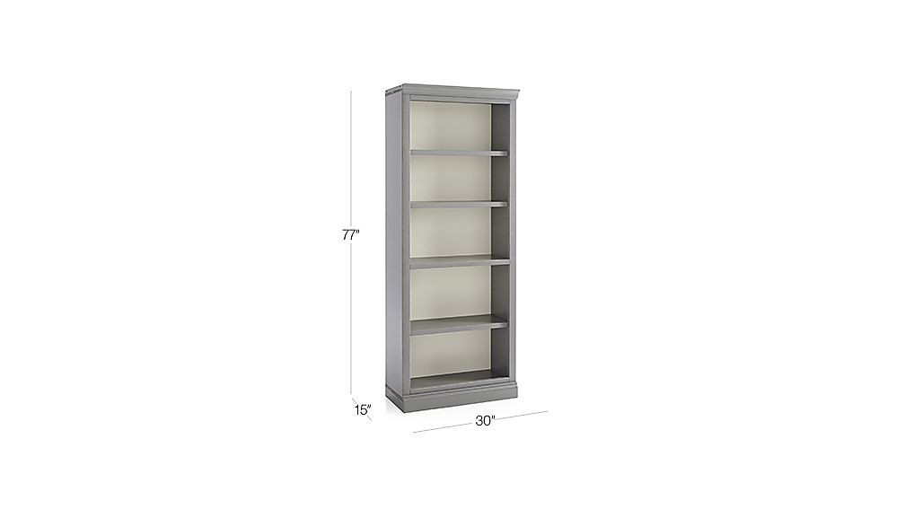 Cameo Grey Middle Open Bookcase Crate and Barrel