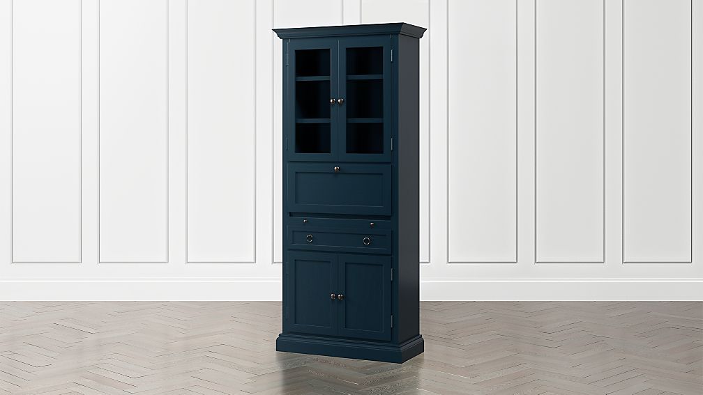 Cameo Indigo Secretary Desk + Reviews | Crate and Barrel Cameo Indigo Secretary Desk + Reviews | Crate and Barrel