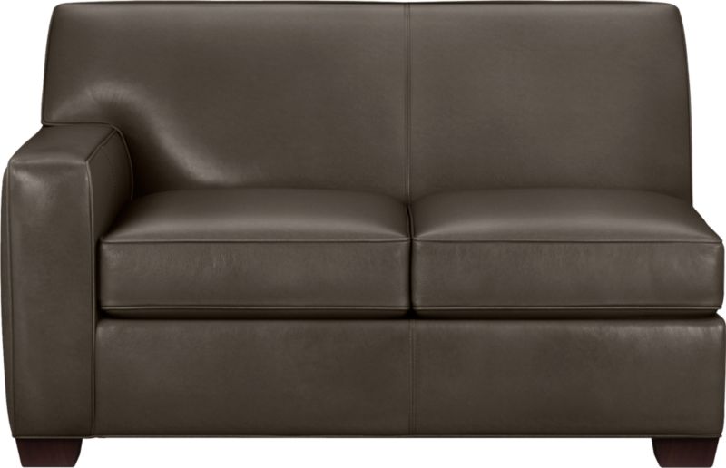 Cameron Leather Left Arm Sectional Loveseat