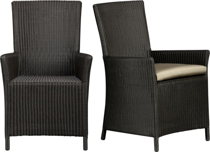 Captiva Java Arm Chair and Sunbrella® Stone Cushion