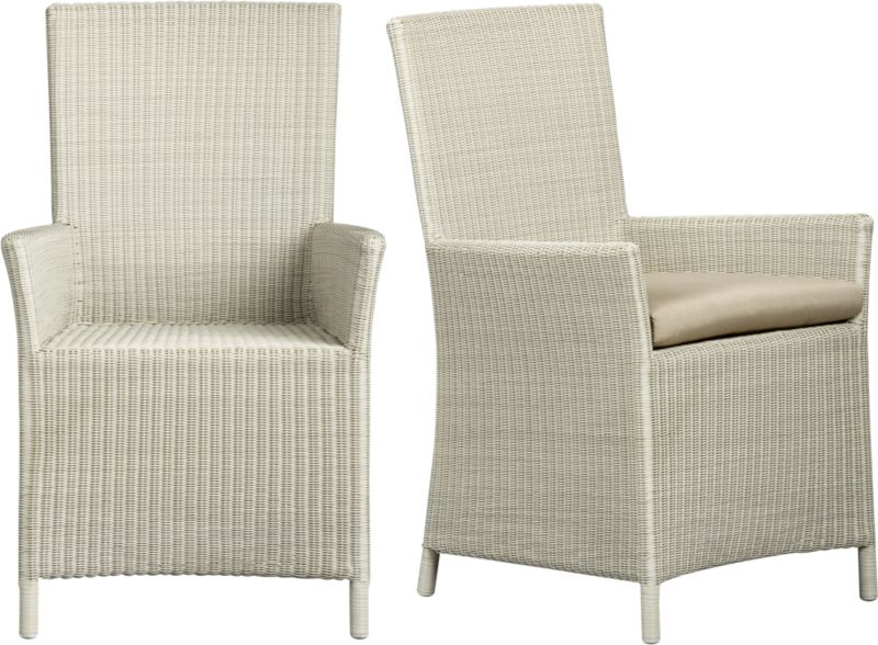Captiva Seaside White Arm Chair and Cushion