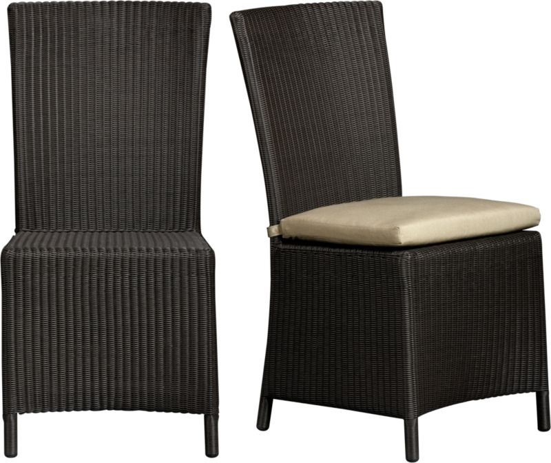Captiva Java Side Chair and Sunbrella® Stone Cushion