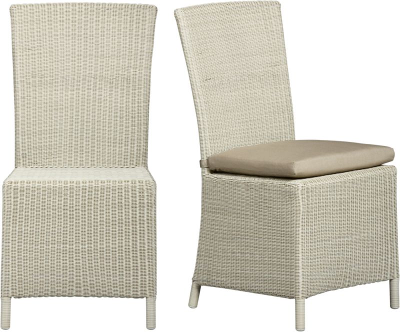 Captiva Seaside White Side Chair and Cushion