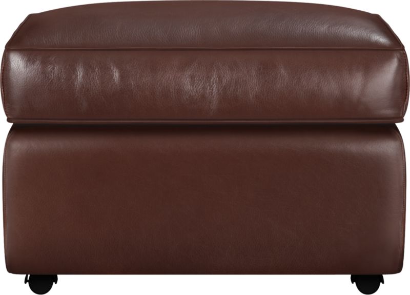 Carlton Leather Ottoman with Casters