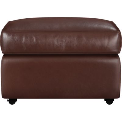 Carlton Leather Storage Ottoman with Casters
