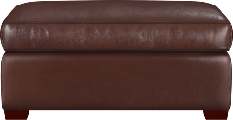 Carlton Leather Double Wide Storage Ottoman