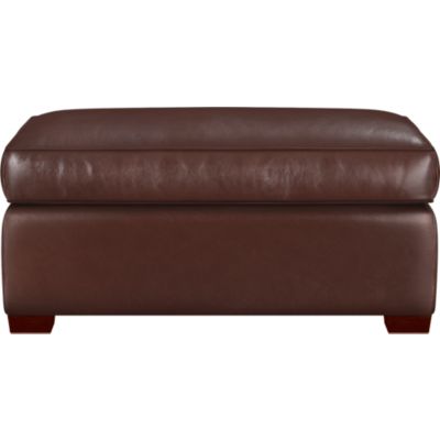 Carlton Leather Double Wide Storage Ottoman