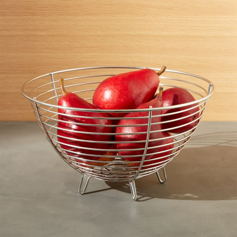 Carter Stainless Wire Fruit Basket Crate and Barrel