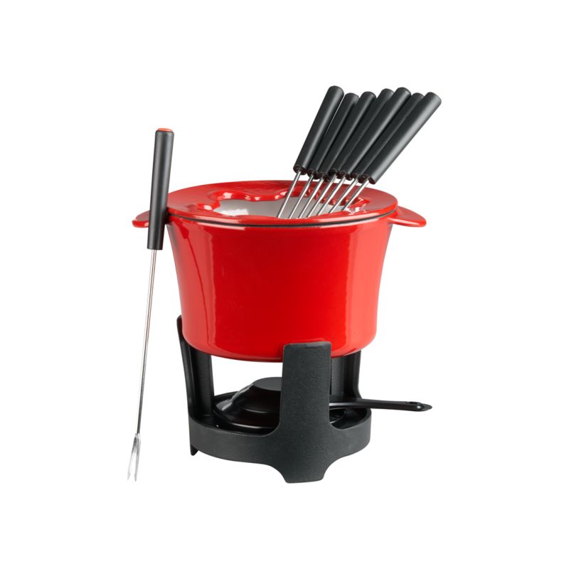 CastIronFondueSetRedF10