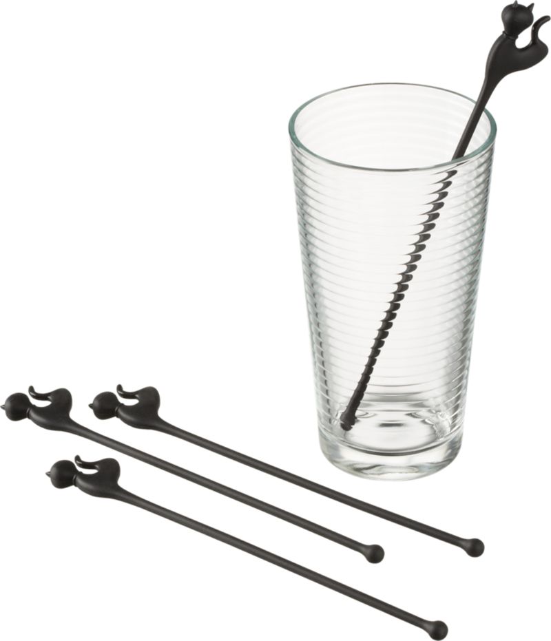 Cat Drink Stirrers Set of Four