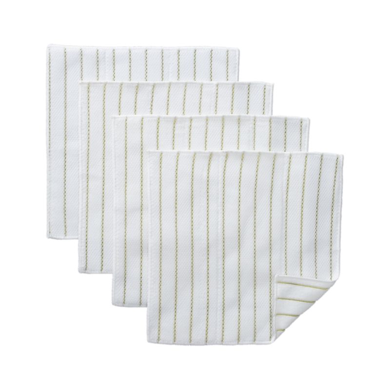 Set of 4 Celery Stripe Scrub Cloths