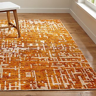 Celosia Orange Hand Knotted Rug