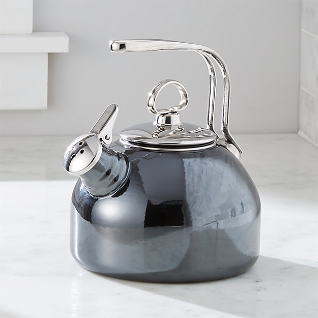 Chantal Whistling Tea Kettle in Onyx Crate and Barrel